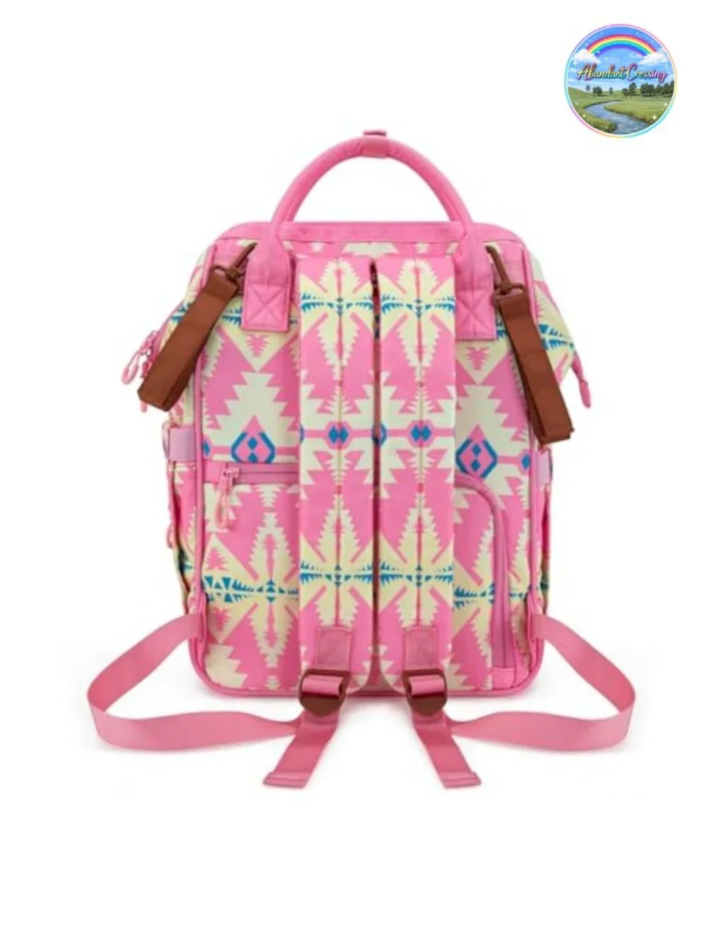 Diaper Bag Backpack with Stroller Straps Western Pattern Multifunction Baby